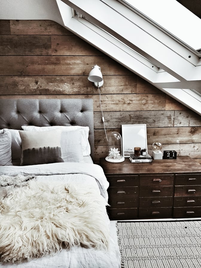 A modern rustic makeover for a loft bedroom